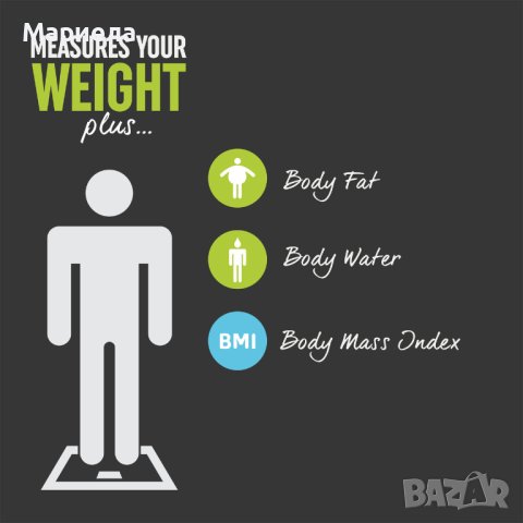 Salter 9163 GYGL3R кантар анализатор телесни мазнини/вода и ИТМ