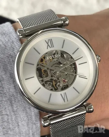 ✅ FOSSIL ME3176 Carlie Women's Automatic Watch 23 Jewels Дамски автоматичен стоманен часовник 