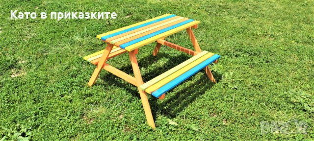 Детска маса с две пейки; Детски масички; Дървена маса за деца, снимка 11 - Други - 40149772