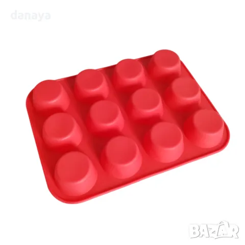 5606 Класическа силиконова форма за мъфини, 12 гнезда, снимка 2 - Форми - 48768110