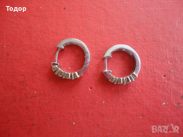 Страхотни сребърни обеци обици с камъни и позлата  2, снимка 10 - Обеци - 44761997