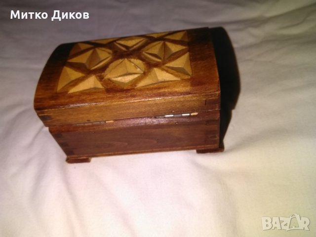 Дървени кутии за бижута и други неща  байцвана и лакирана от соца нови-100х70х55мм, снимка 3 - Колекции - 30698856