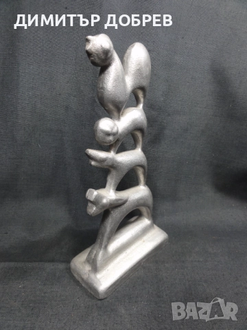 СТАРА РЕТРО МЕТАЛНА СТАТУЕТКА БРЕМЕНСКИТЕ МУЗИКАНТИ , снимка 2 - Антикварни и старинни предмети - 52329754