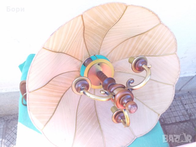 Италиански полилеи,месинг и дърво, снимка 6 - Полилеи - 30480752