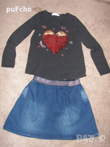 Намален! Лот 9-10-11 г. блуза H & M и пола Minoti