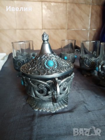 захарница с  шест чаши , снимка 9 - Сервизи - 30556360