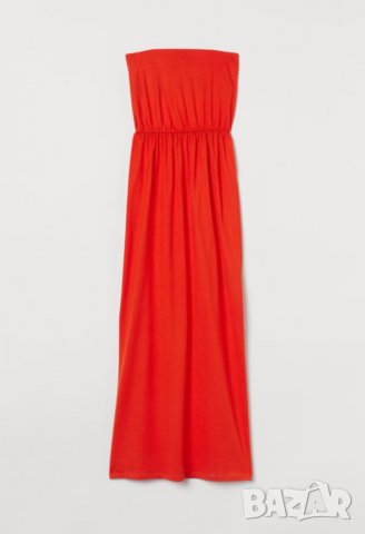 H&M- XL- Макси рокля в червено оранжев цвят и интегрален сутиен , снимка 1 - Рокли - 37434753
