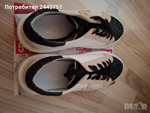 Кецове с брокат Dragonfly, естествена кожа, нови , снимка 6 - Кецове - 51686930