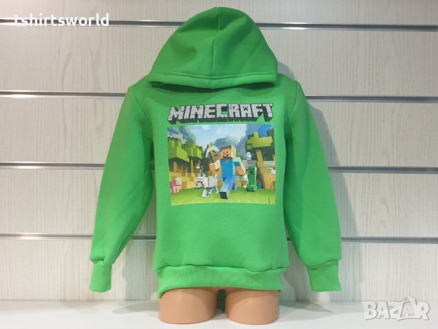 Нов детски суичър в зелен цвят с дигитален печат MINECRAFT, снимка 8 - Детски анцузи и суичери - 38484022