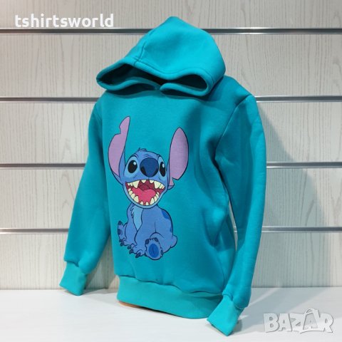 Нов детски суичър с дигитален печат Стич (Stitch) в зелен цвят, снимка 9 - Детски анцузи и суичери - 38906954