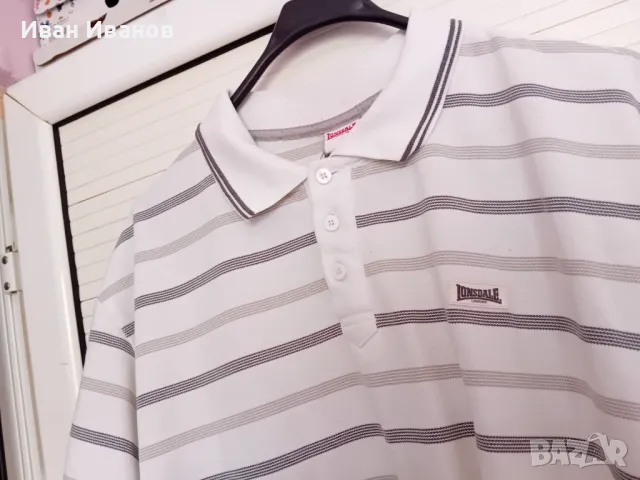 Оригинална фланелка с яка Lonsdale, снимка 4 - Тениски - 50431574