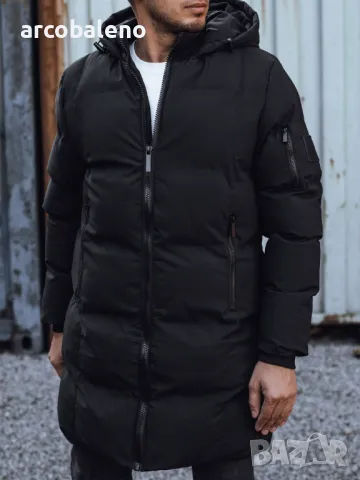 Мъжко ватирано зимно яке с качулка