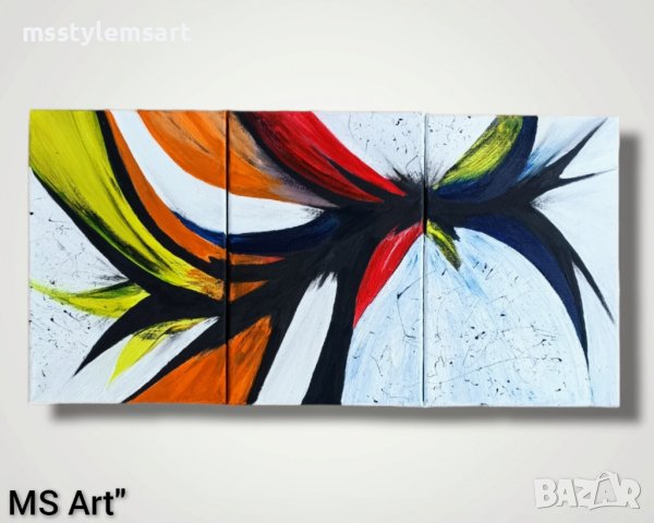 Безкрайност" Триптих" Абстрактна картина, снимка 4 - Картини - 36917106