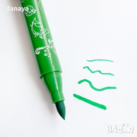 1665 Флумастери за рисуване с връх тип четка 12 цвята в кутия, снимка 4 - Ученически пособия, канцеларски материали - 30157270