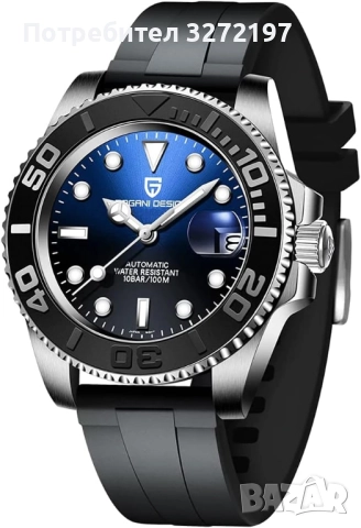 PAGANI DESIGN автоматичен часовник SEIKO NH35,сапфир, неръждаема стомана, водоустойчив,дата,безел, снимка 6 - Мъжки - 51773708