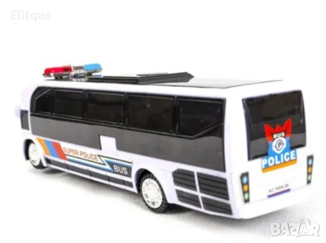 Полицейски автобус със светлини и звук, снимка 5 - Коли, камиони, мотори, писти - 52745137