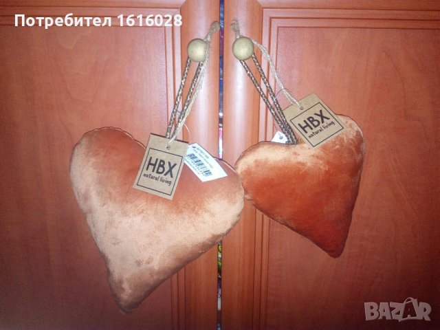 Коледна декорация - Плюшени сърца., снимка 7 - Декорация за дома - 38453293