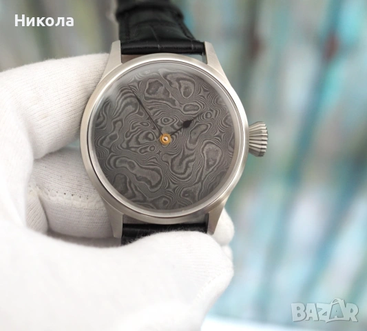 Ръчен часовник ЕТА 6498 с дамасков циферблат