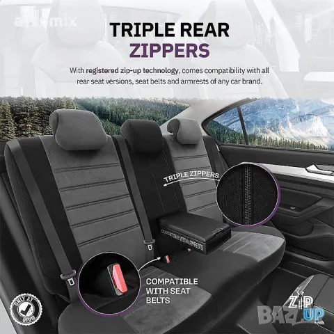 Тапицерия OTOM за седалки Комфортлайн CMF206 Черно/Сиво, снимка 5 - Аксесоари и консумативи - 49854457