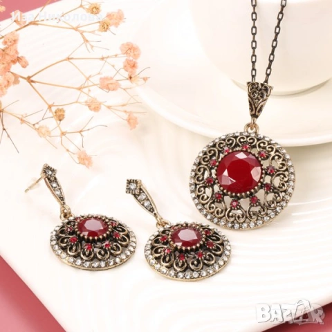 Бижутерийни комплекти, бохемски стил, пръстен, колие, гривна и обеци, снимка 16 - Бижутерийни комплекти - 48549460