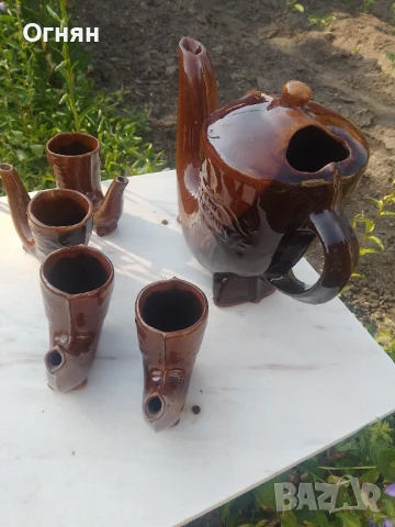 Керамичен  битов сервиз 5 части, снимка 3 - Сервизи - 50619213