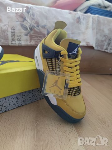 Nike Air Jordan Retro 4 Yellow Lightning Кецове Обувки Маратонки Нови Дамски Размер 39 Номер , снимка 13 - Кецове - 38604246