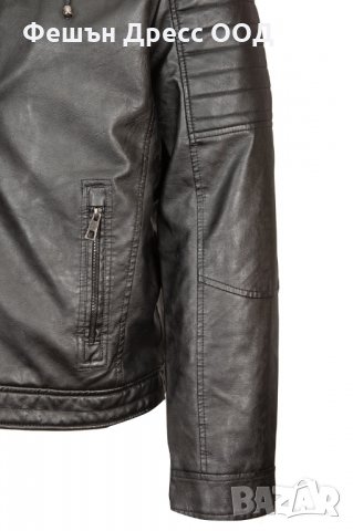 Мъжко зимно кожено яке – P3252, снимка 5 - Якета - 31333154