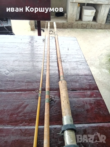 Бамбукова пръчка дам три части ретро 1950г 30 евро, снимка 2 - Въдици - 54028726