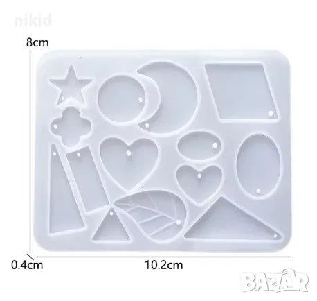 Микс всякакви фигурки за висулка висулки плитък силиконов молд форма калъп смола бижу обеци, снимка 2 - Форми - 33537409