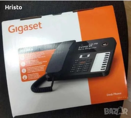 Стационарен телефон Gigaset Desk 800A с телефонен секретар, триредов LCD дисплей, 5-посочен бутон , снимка 3 - Стационарни телефони и факсове - 56215625