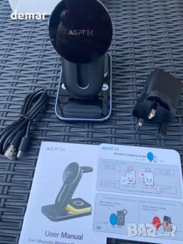 Безжично зарядно устройство AGPTEK 3 в 1, снимка 10 - Безжични зарядни - 42089630