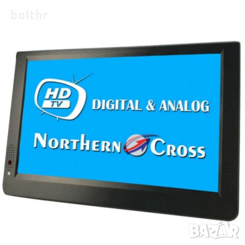 12 ИНЧА ПОРТАТИВЕН ТЕЛЕВИЗОР NORTHERN CROSS-NVOX NC-T12, 12/220 V, ЦИФРОВ DVB-T2 ТУНЕР, АКУМУЛАТОР, снимка 2 - Телевизори - 30000392