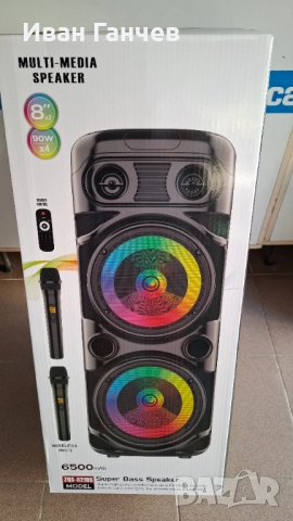 Кариоке колона двойна 8 ца. 800w JBL с 2 безжичени микрофна, блутуд. дистанционно, снимка 6 - Bluetooth тонколони - 27109213