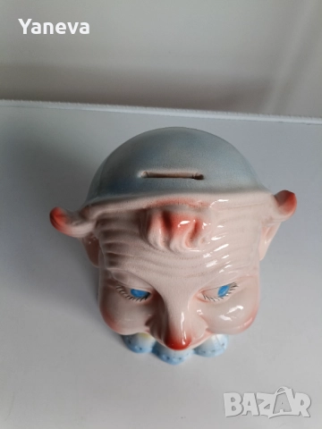 Ретро порцеланова касичка във формата на глава на клоун от Англия. , снимка 4 - Колекции - 52842058