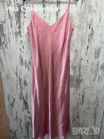 Нова нежна парти коктейлна розова сатен сатенена елегантна рокля Mohito , снимка 8 - Рокли - 50243463