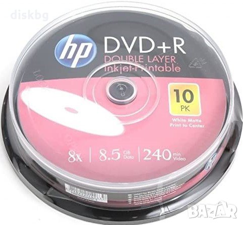 DVD+R DL HP, 8.5GB, 240min, 8x, printable - празни дискове двуслойни