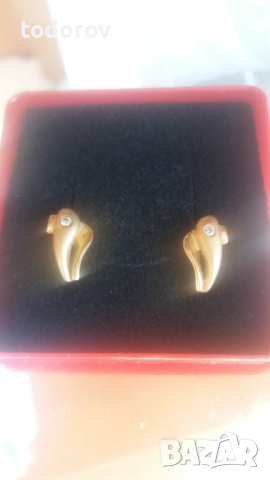 Златни обеци 20к.С диаманти
