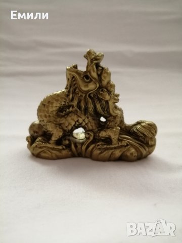 Комплект сувенири статуетки китайски дракони в бронзов цвят, снимка 9 - Статуетки - 44466254