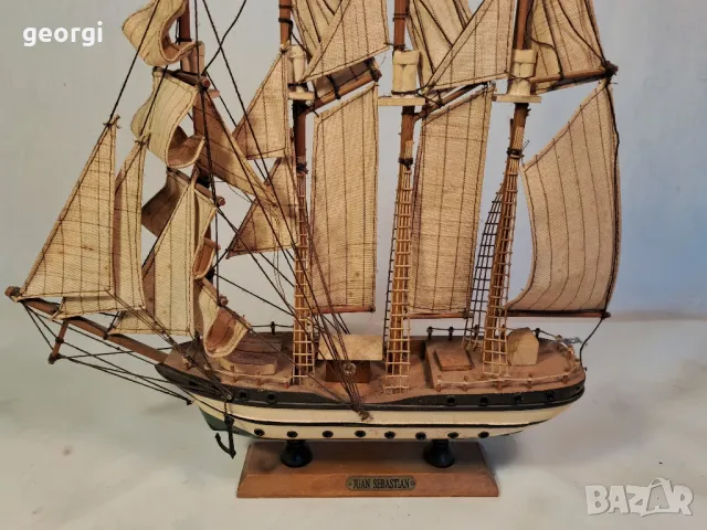 декоративно дървено корабче ветроход 8/4, снимка 2 - Декорация за дома - 50414934