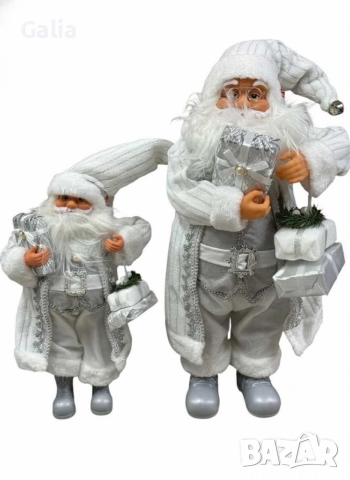 Дядо Коледа в сребристо – празнична фигура, снимка 3 - Декорация за дома - 52749607