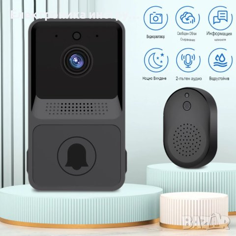 Безжичен звънец с камера Aiwit, 1080p, FullHD, Wi-Fi, Сензор за движение, Черен, снимка 6 - HD камери - 42389180