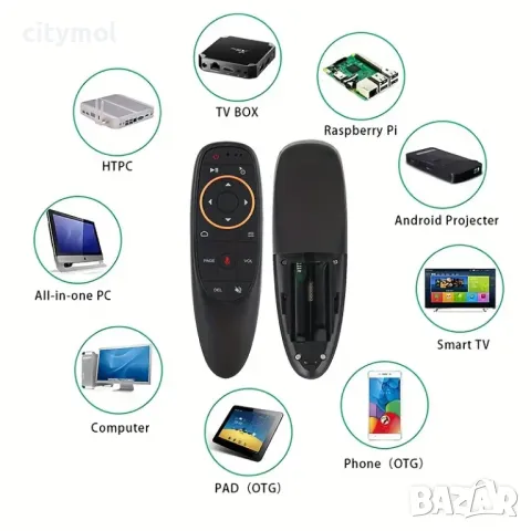 Дистанционно с гласов контрол и мишка, Air Mouse G10 за Smart TV Box, Wireless, снимка 2 - Дистанционни - 49200336