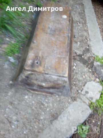 Старо дървено корито с метален обков неръждавейка, снимка 6 - Антикварни и старинни предмети - 36679317