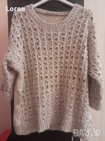 *Summum woman*Блузка плетена отпред,сатен отзад с тричетвърт ръкав