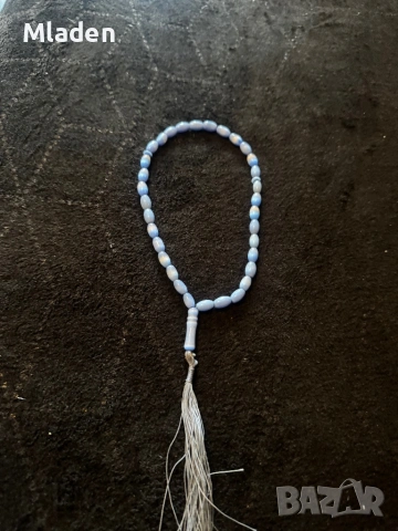 Броеница от син ахат, снимка 3 - Други - 53159660