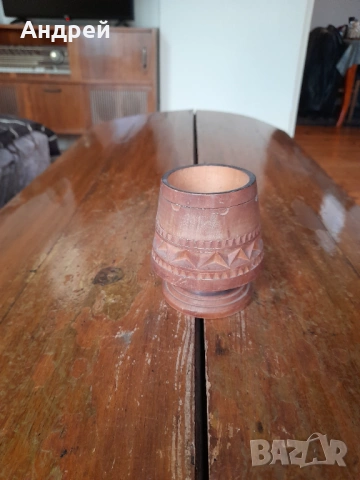 Стара дървена ваза,моливник, снимка 2 - Други ценни предмети - 53256891
