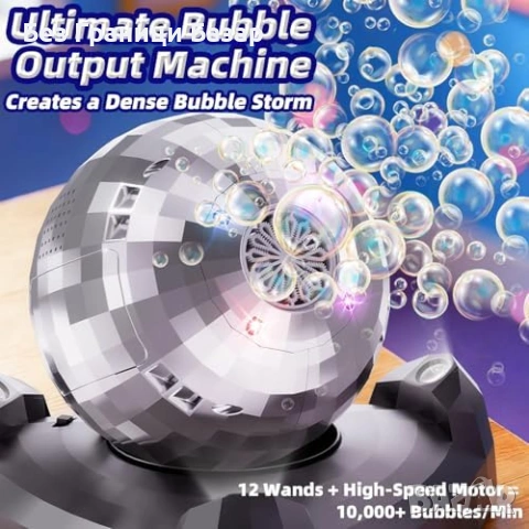 Нова автоматична машина за балони за деца с LED и 360 ротация парти играчка, снимка 6 - Други - 54225803