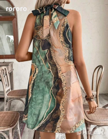 Рокля с мраморен ефект, снимка 3 - Рокли - 50659307