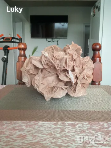 Прекрасна и огромна Пустинна роза(фосил,вкаменелост) от Сахара.., снимка 5 - Антикварни и старинни предмети - 47348405