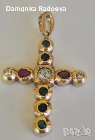 Златен кръст с Диаманти и Рубини-ръчна изработка , снимка 10 - Колиета, медальони, синджири - 51071861